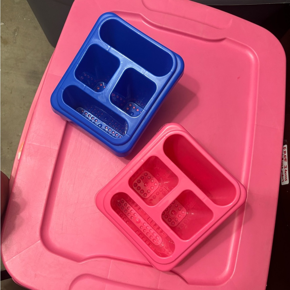 Blue and Pink Storage Organizers